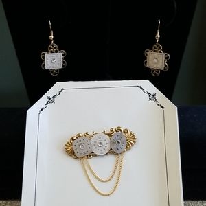 Earrings and brooch